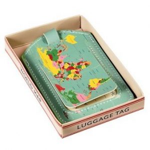 Bagagelabel wereldkaart vintage