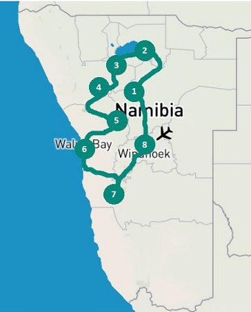 kaart namibie
